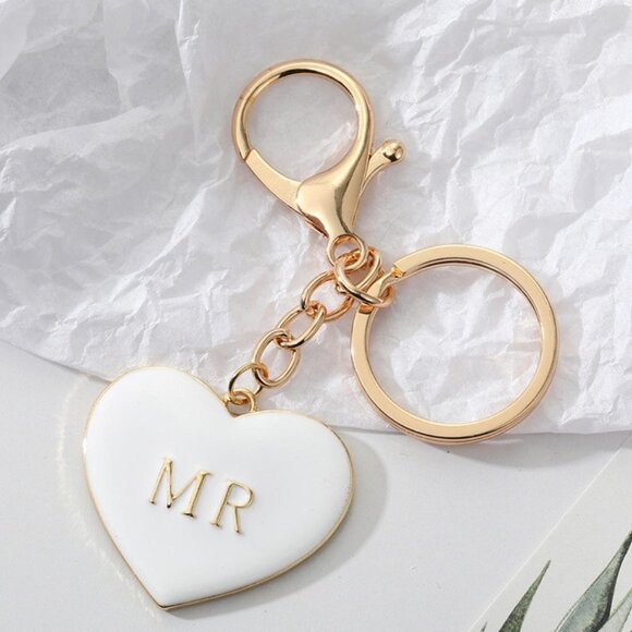 Mr. and Mrs. Heart Key Chain - Picture 3 of 4